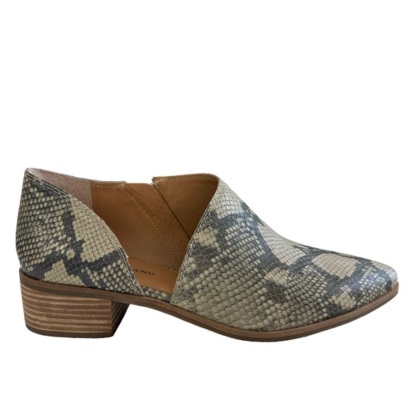 NWOT Lucky Brand Kenri Snakeskin Print Leather Booties Size 11M - Picture 2 of 16